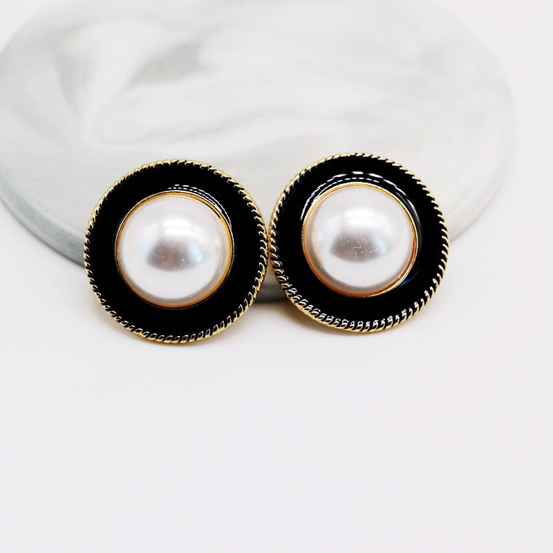 Pearl Middle Ancient Ear Clip Hepburn Sier Earrings