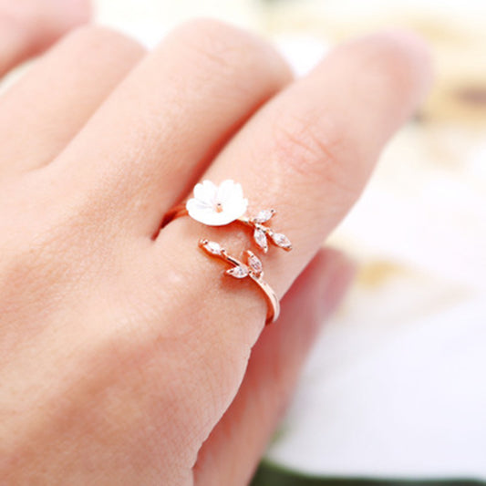 Women's Fashion Personal Accessories Flower Open Minimalist Creative Rings