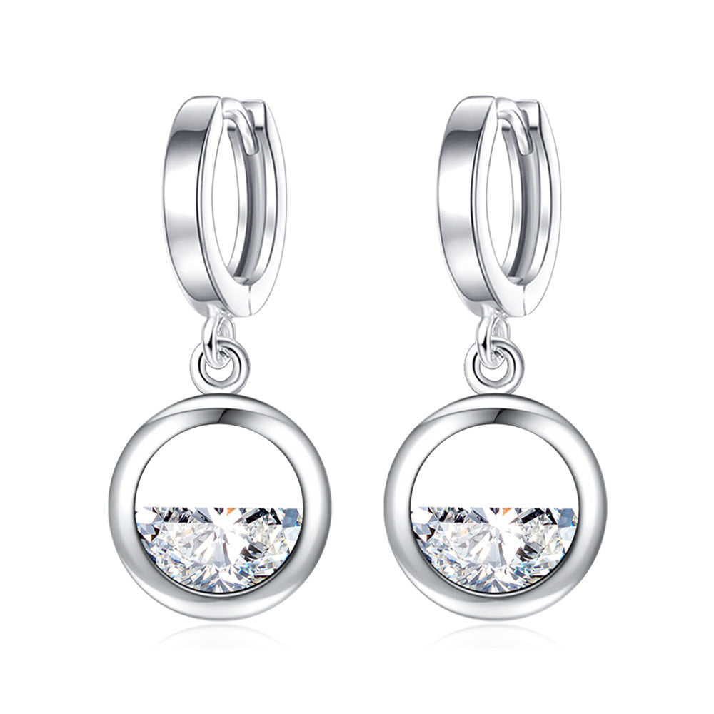 Women's Semicircle Water Drop Ear Korean Style Sweet Idyllic Minimalist Zirconium Earrings