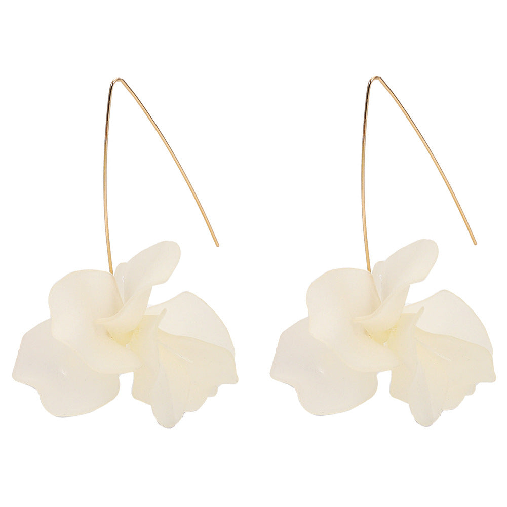 Fashion Creative Petal Eardrops Female Peach Heart Earrings