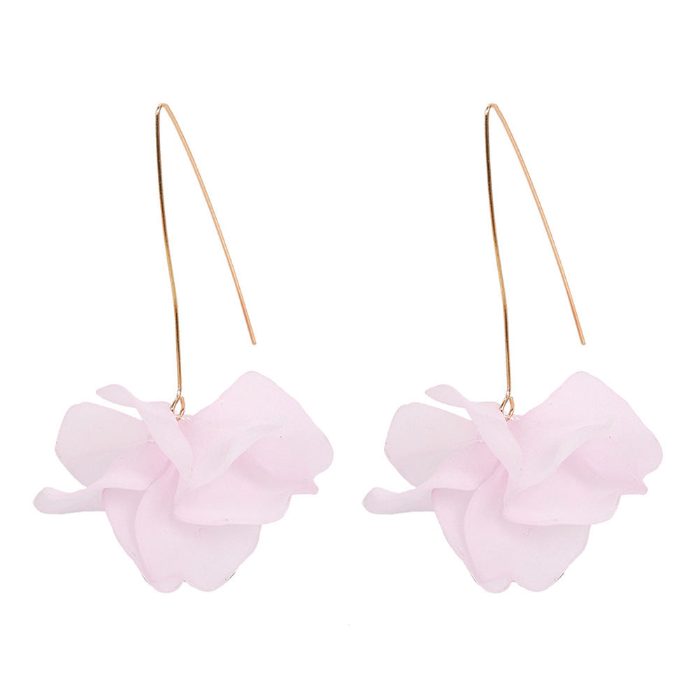 Fashion Creative Petal Eardrops Female Peach Heart Earrings