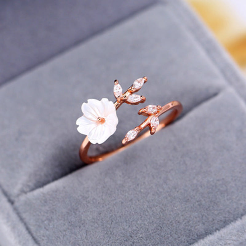 Women's Fashion Personal Accessories Flower Open Minimalist Creative Rings