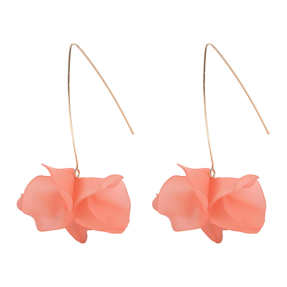 Fashion Creative Petal Eardrops Female Peach Heart Earrings