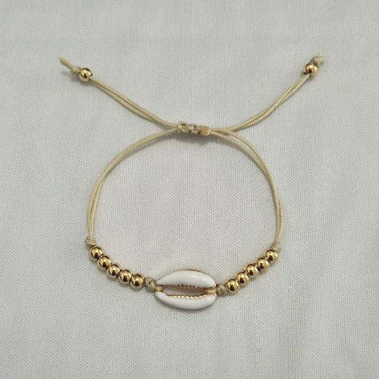 Round Beads Woven Shell Casual Style Bracelets