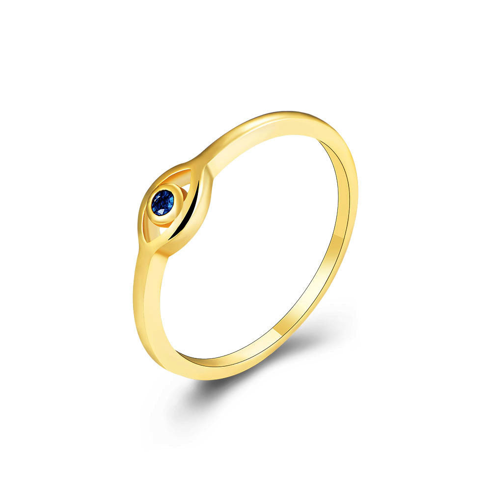 Devil's Eye Female Personality Retro Gold-plated Blue Rings