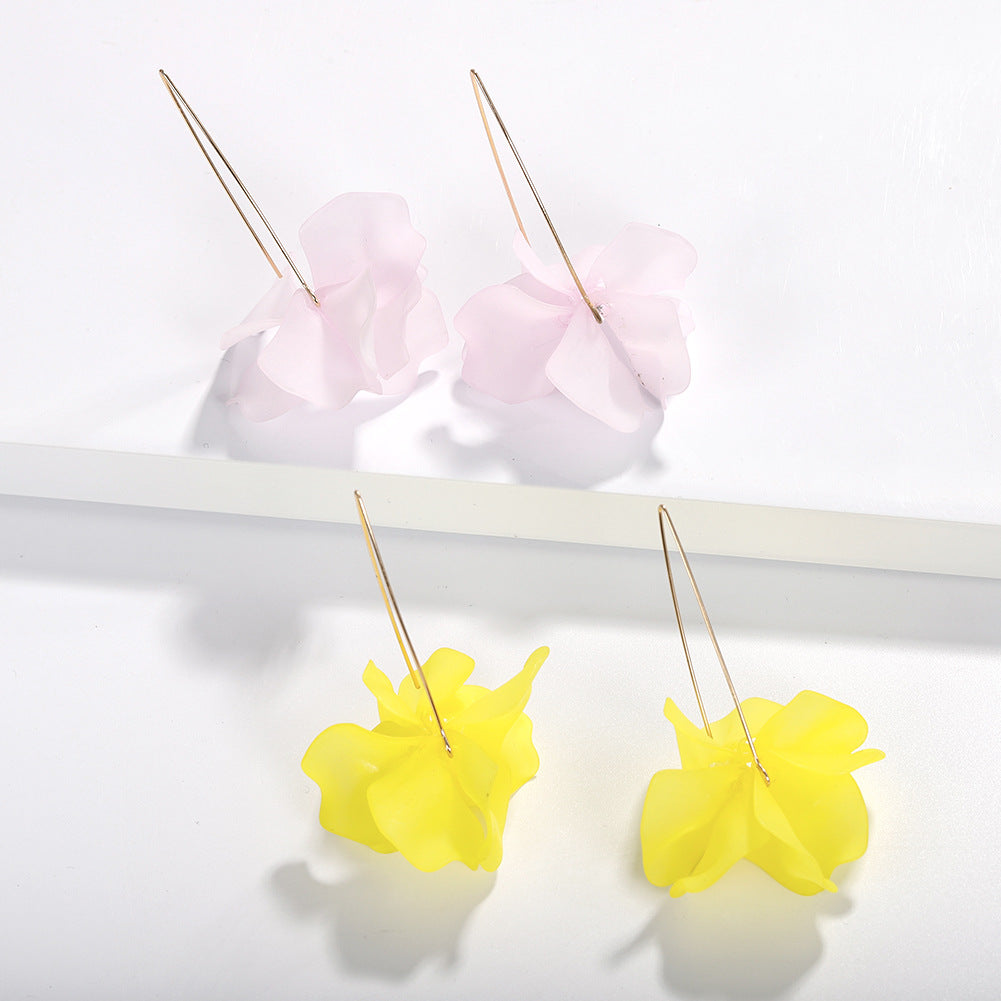 Fashion Creative Petal Eardrops Female Peach Heart Earrings