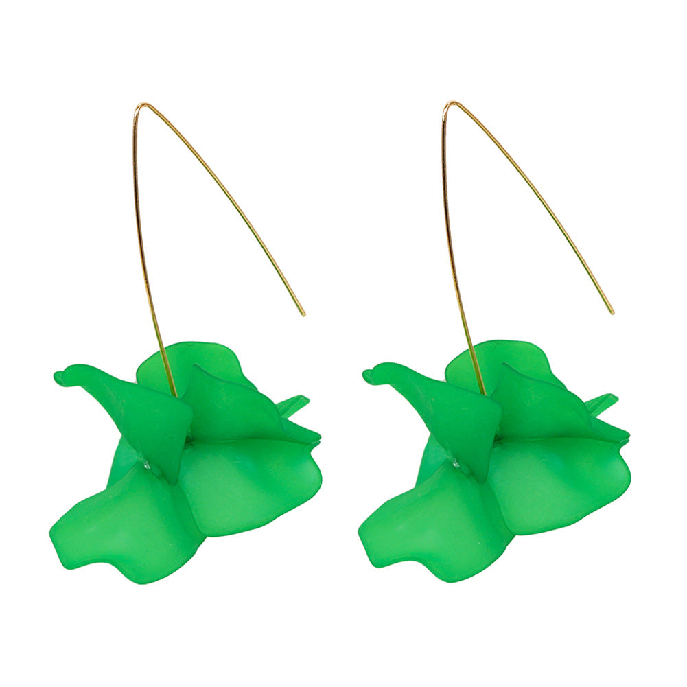 Fashion Creative Petal Eardrops Female Peach Heart Earrings