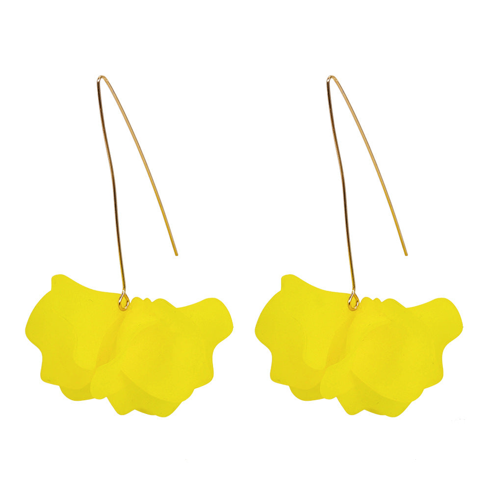 Fashion Creative Petal Eardrops Female Peach Heart Earrings