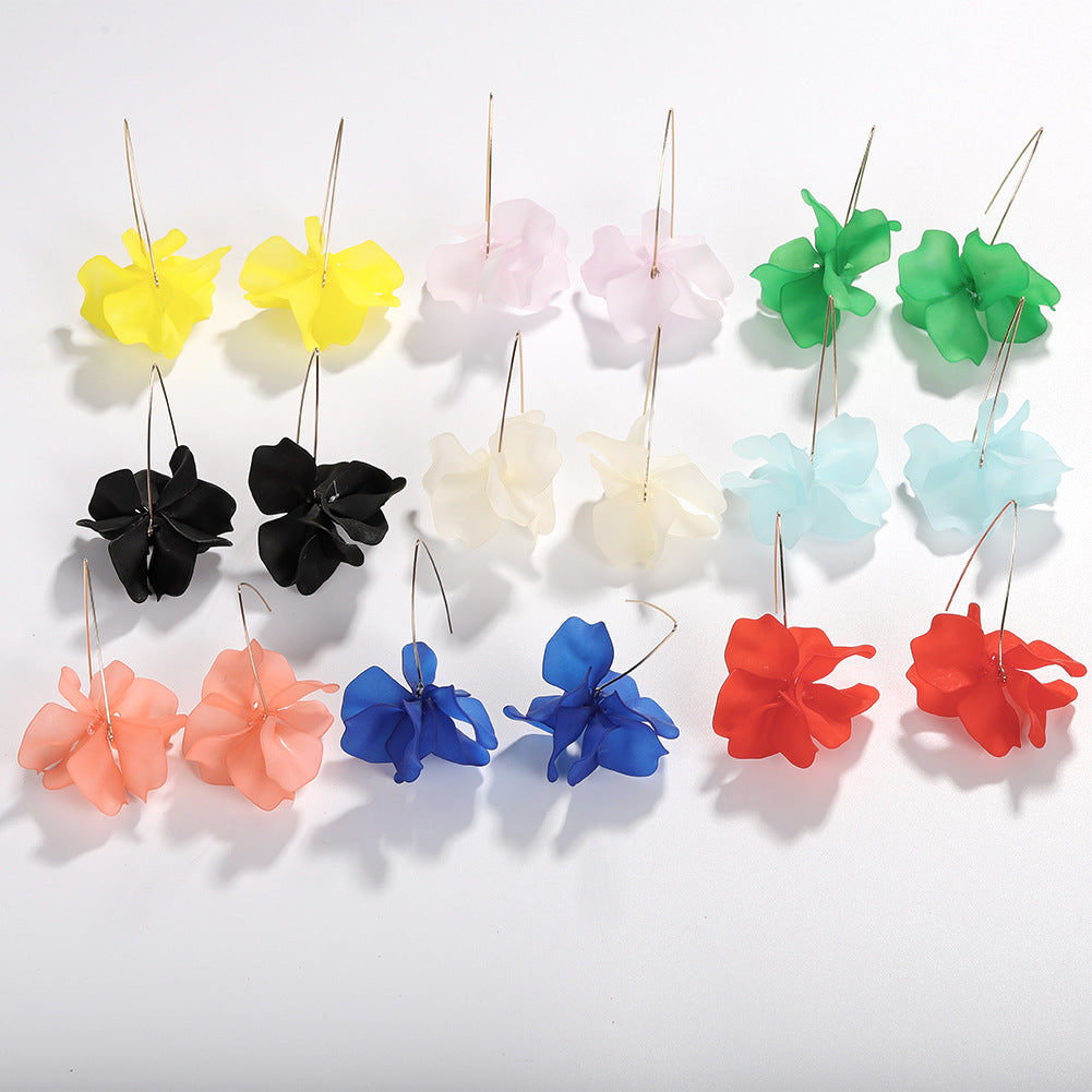 Fashion Creative Petal Eardrops Female Peach Heart Earrings