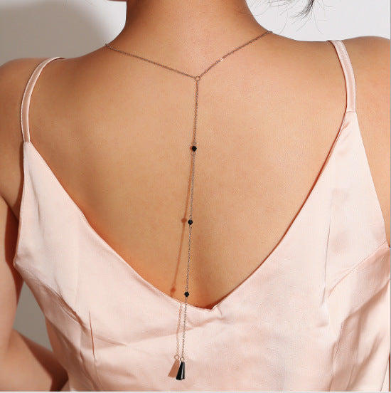 Drop-shaped Back Chain Female Personalized Long Necklace