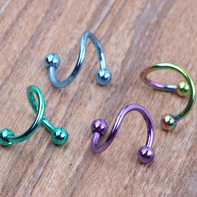 Steel Rod Nose Labret Tongue Pin Earrings