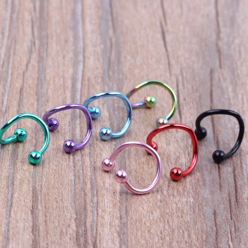 Steel Rod Nose Labret Tongue Pin Earrings