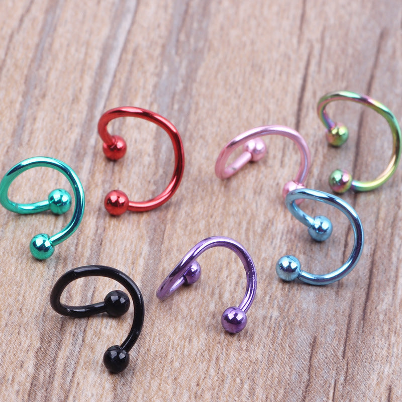 Steel Rod Nose Labret Tongue Pin Earrings