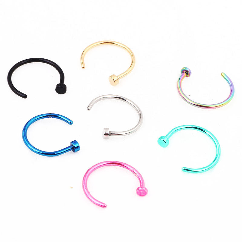 Nose Steel Black Golden Blue Purple Green Stud Earrings