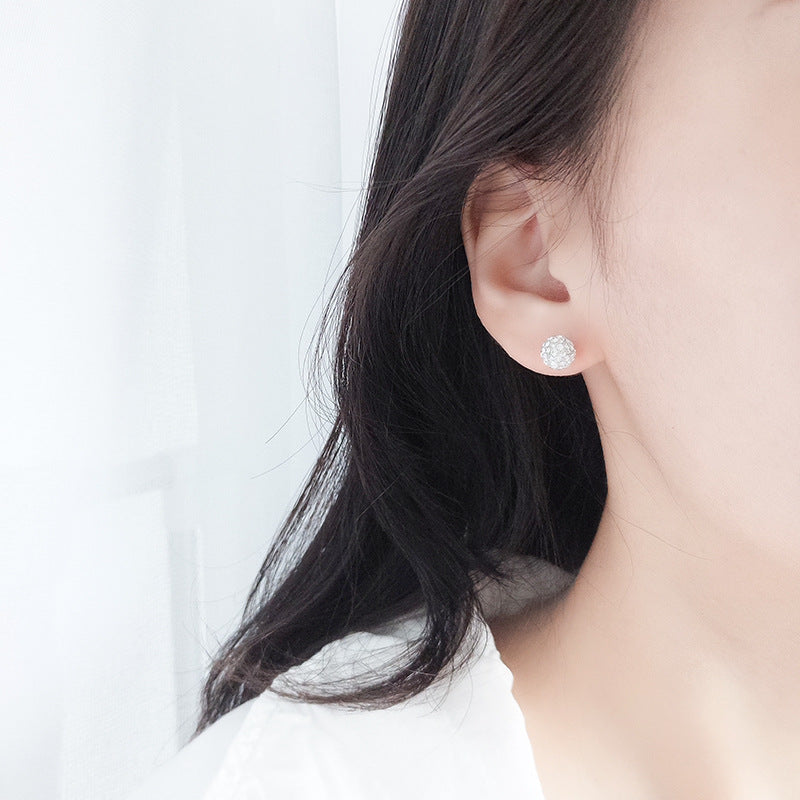 Women's Ball For Full Of Rhinestone Shiny Exquisite Korean Fashion Temperament Stud Earrings