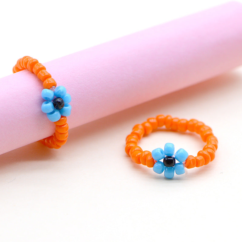Handmade Ya Woven Little Flower Fresh Ring