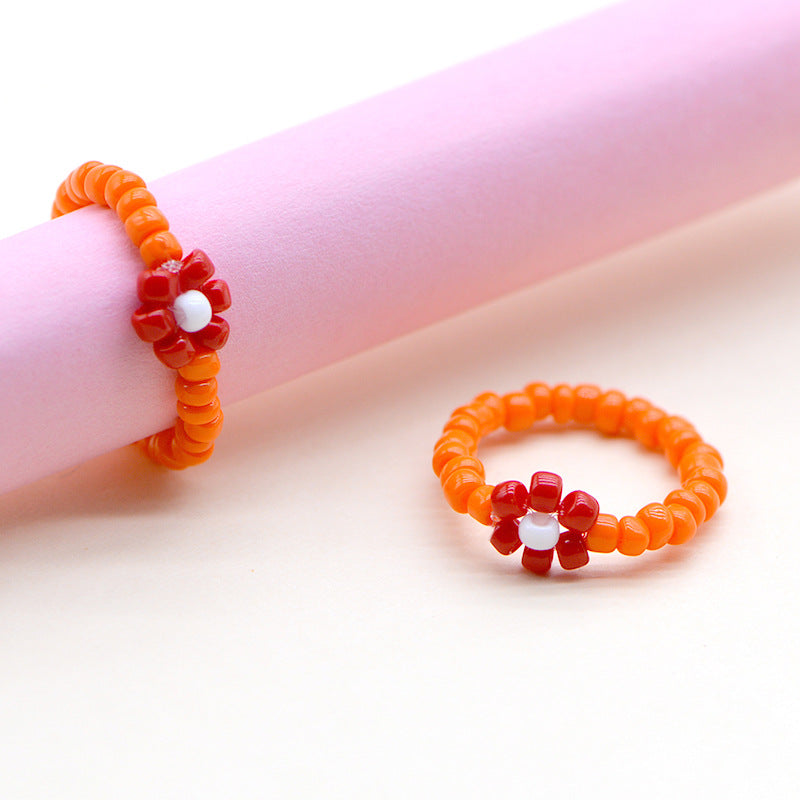 Handmade Ya Woven Little Flower Fresh Ring