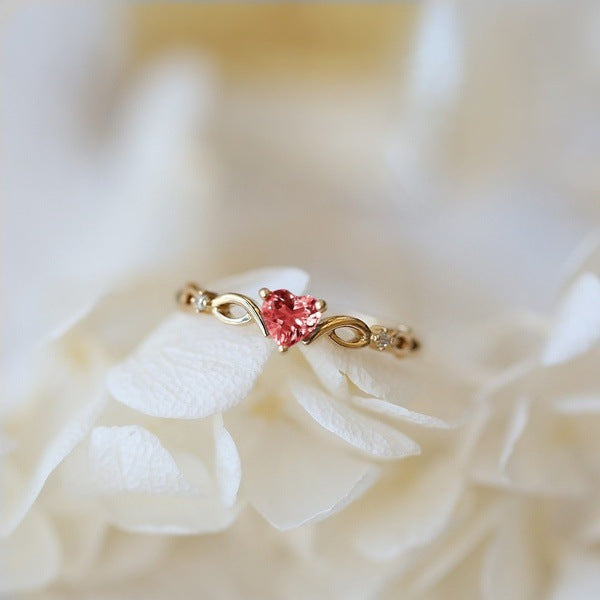 Women's Heart Copper Love Heart-shaped Zircon With Rings
