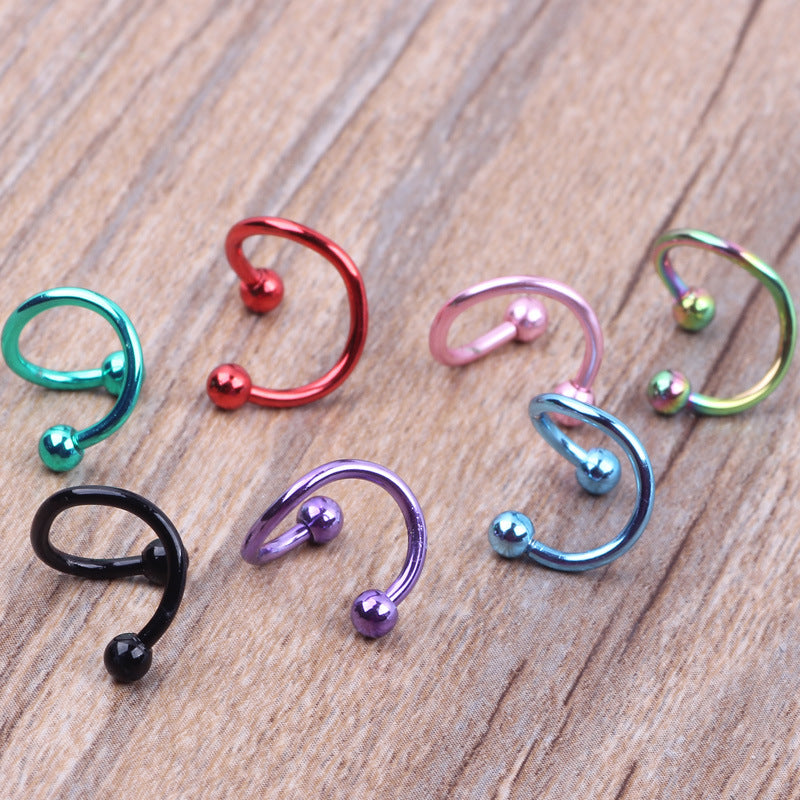 Steel Rod Nose Labret Tongue Pin Earrings