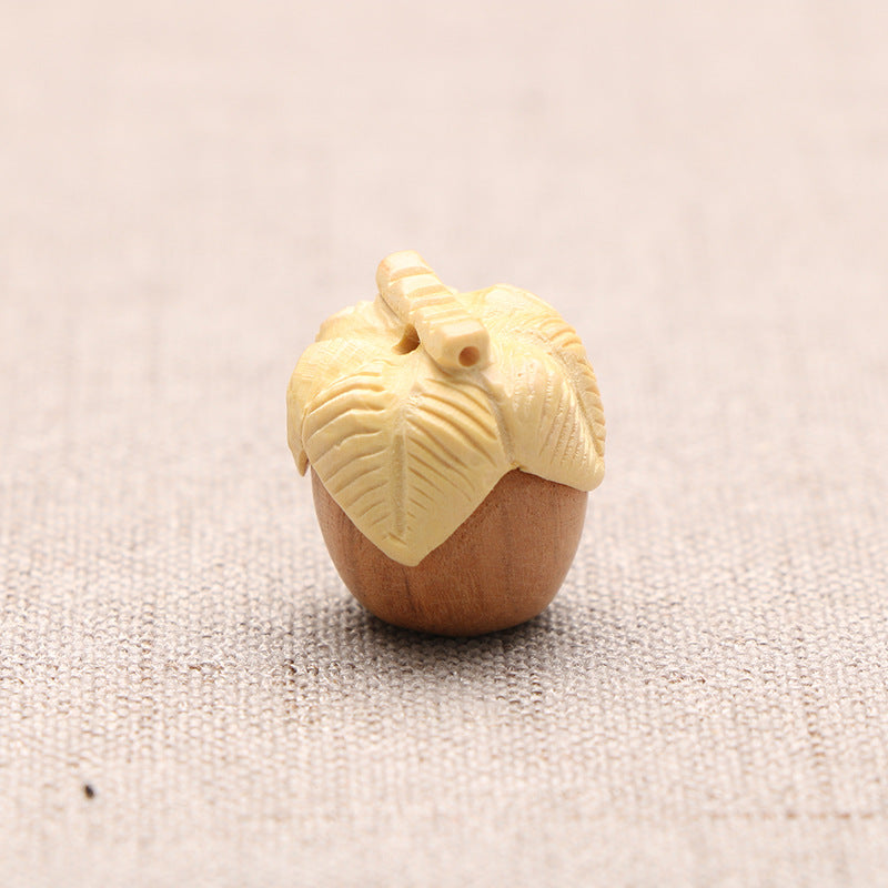 Peach Wood Two-color Lotus Corn Apple Pit Stitching Bracelet