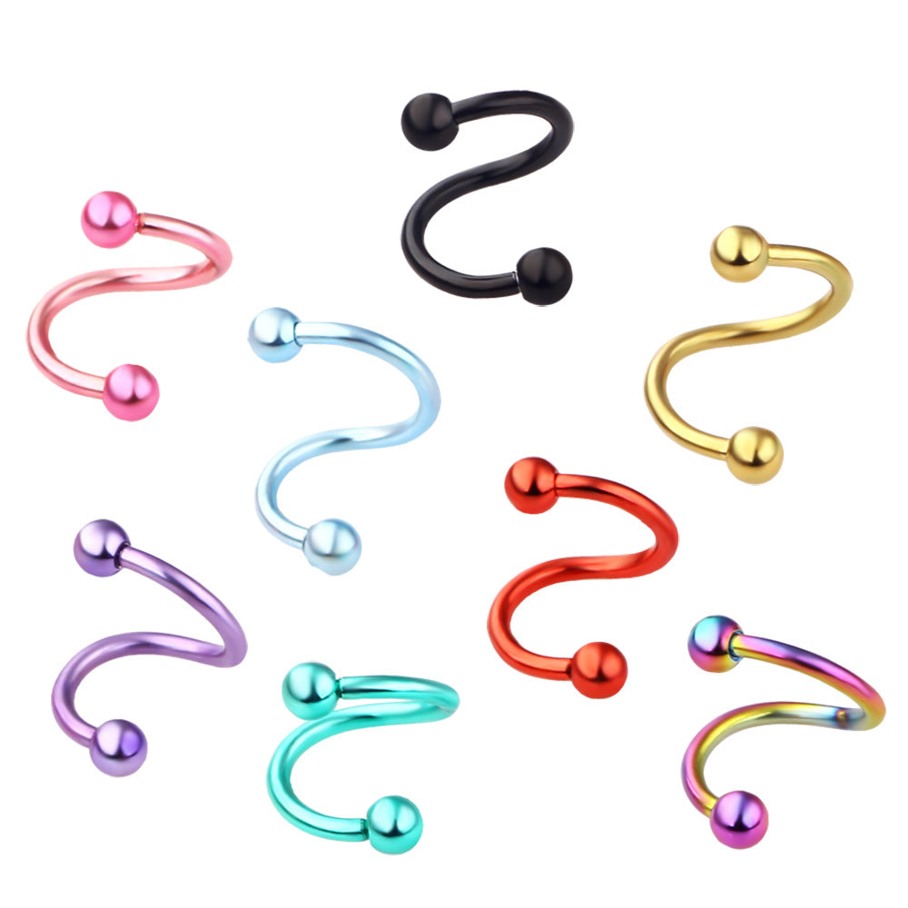 Steel Rod Nose Labret Tongue Pin Earrings