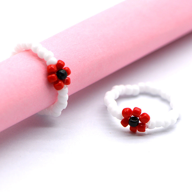 Handmade Ya Woven Little Flower Fresh Ring