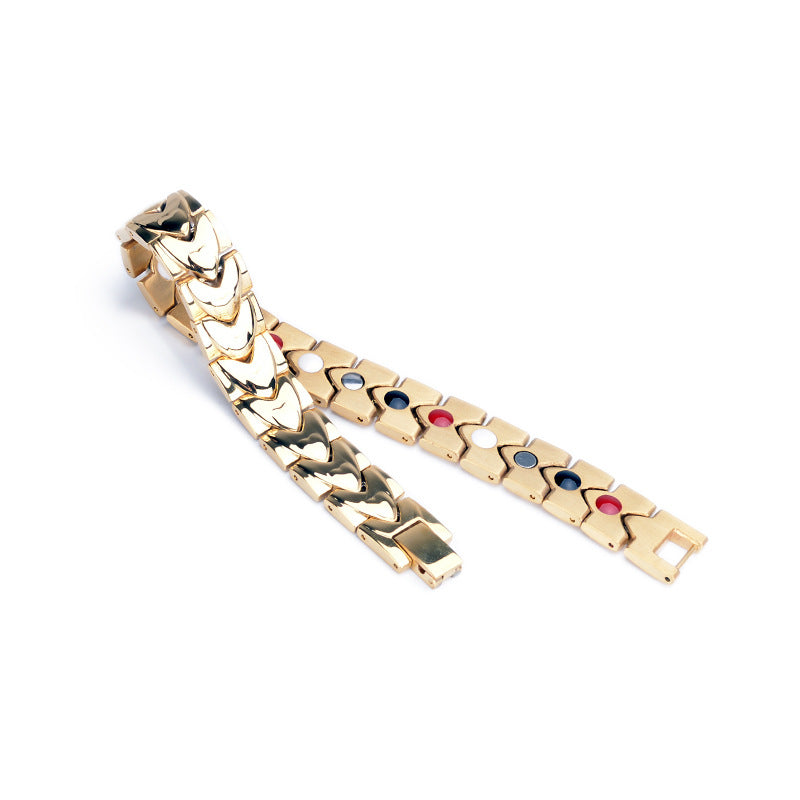 Men's Heart-shaped Titanium Steel Magnet Couple Popular Bracelet