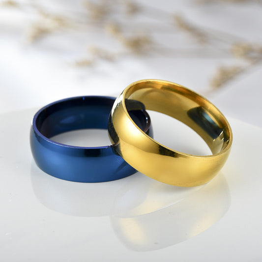 Outside Ball Gold Glossy Stainless Steel Simple Rings