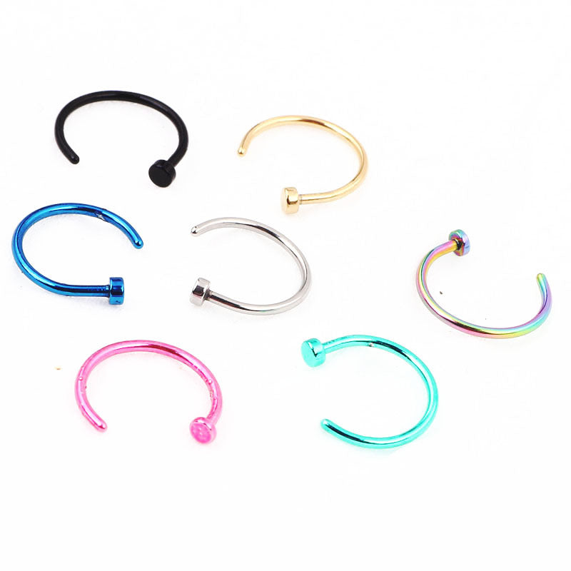 Nose Steel Black Golden Blue Purple Green Stud Earrings