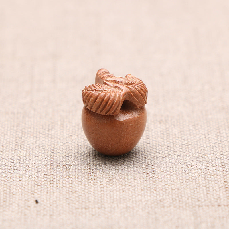 Peach Wood Two-color Lotus Corn Apple Pit Stitching Bracelet