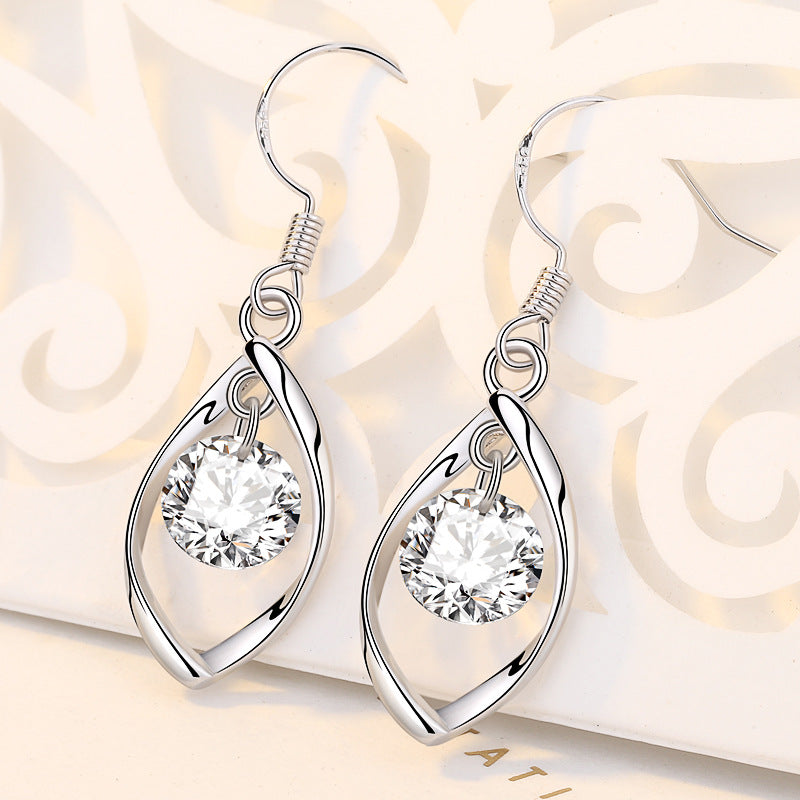 Jane Sier Female Rotating Love Temperamental Tassels Eardrops Ear Hooks Earrings