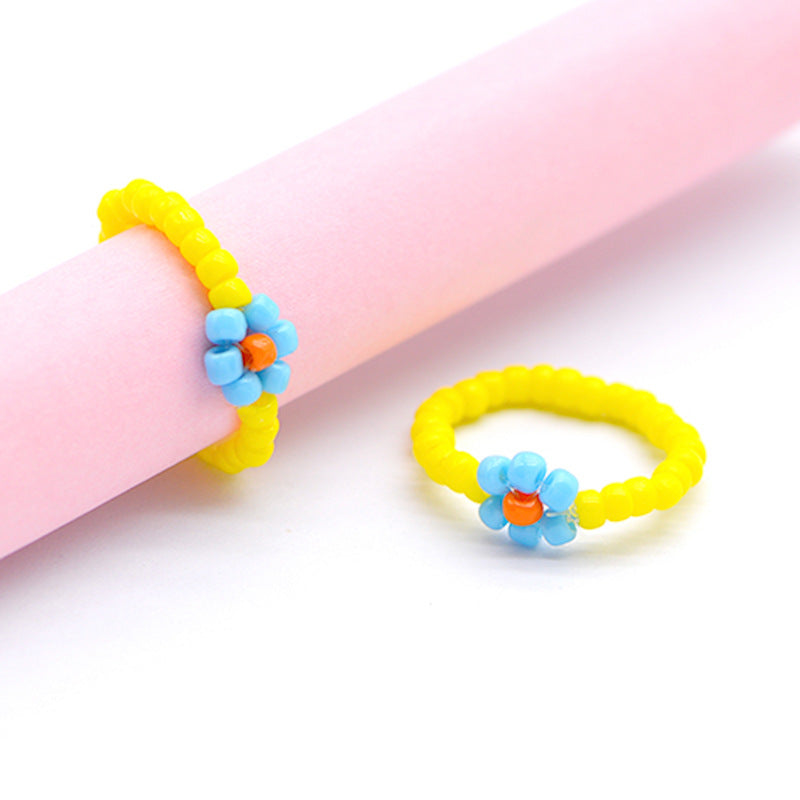 Handmade Ya Woven Little Flower Fresh Ring