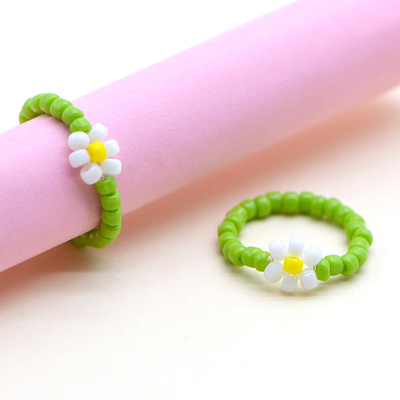 Handmade Ya Woven Little Flower Fresh Ring