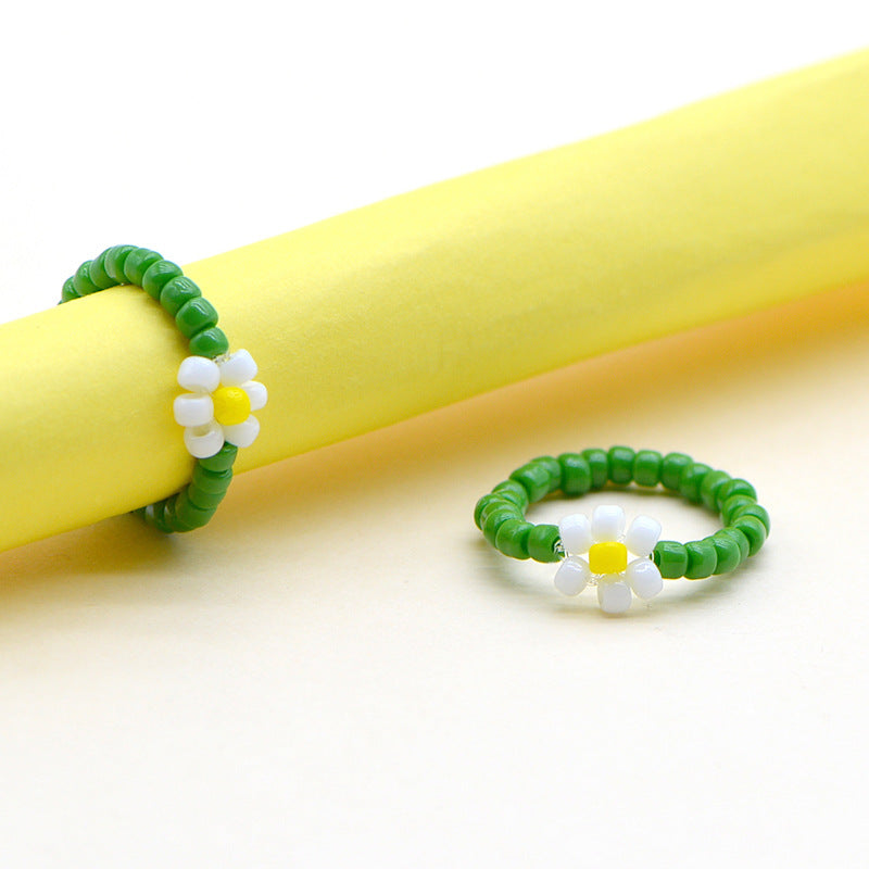 Handmade Ya Woven Little Flower Fresh Ring