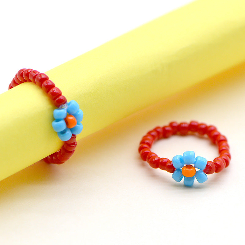 Handmade Ya Woven Little Flower Fresh Ring