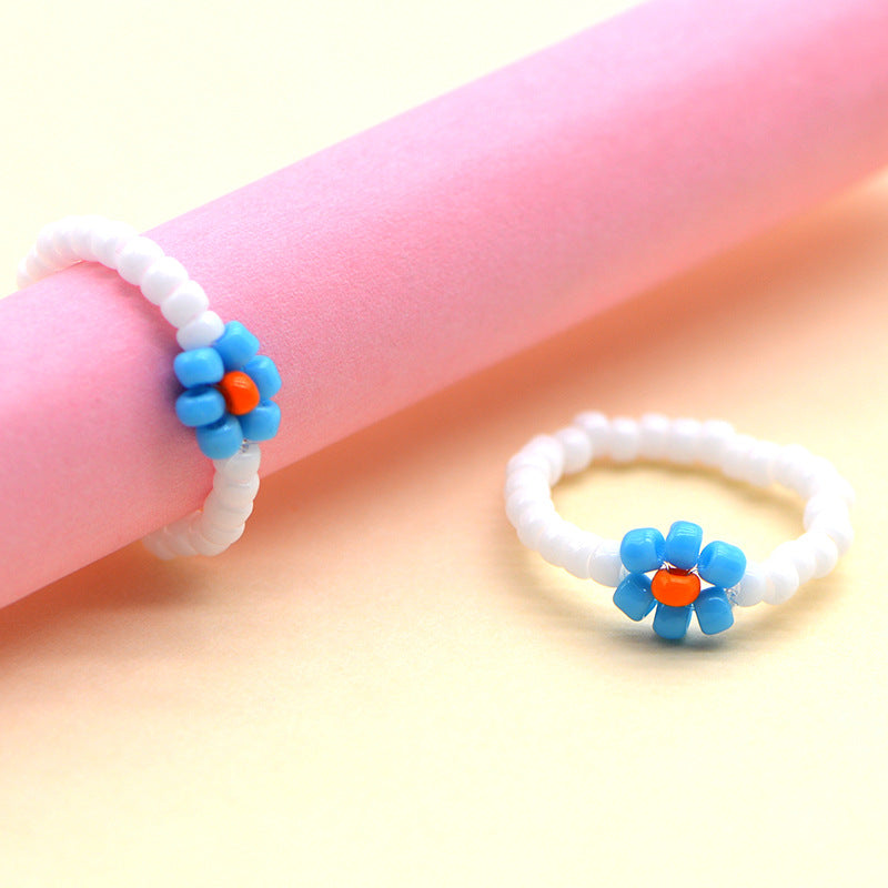 Handmade Ya Woven Little Flower Fresh Ring