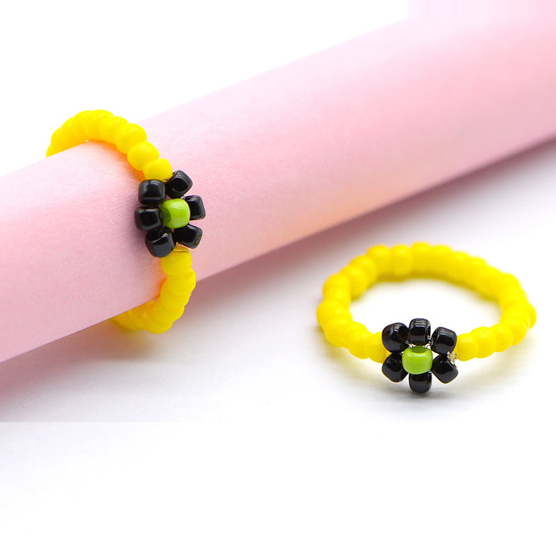 Handmade Ya Woven Little Flower Fresh Ring