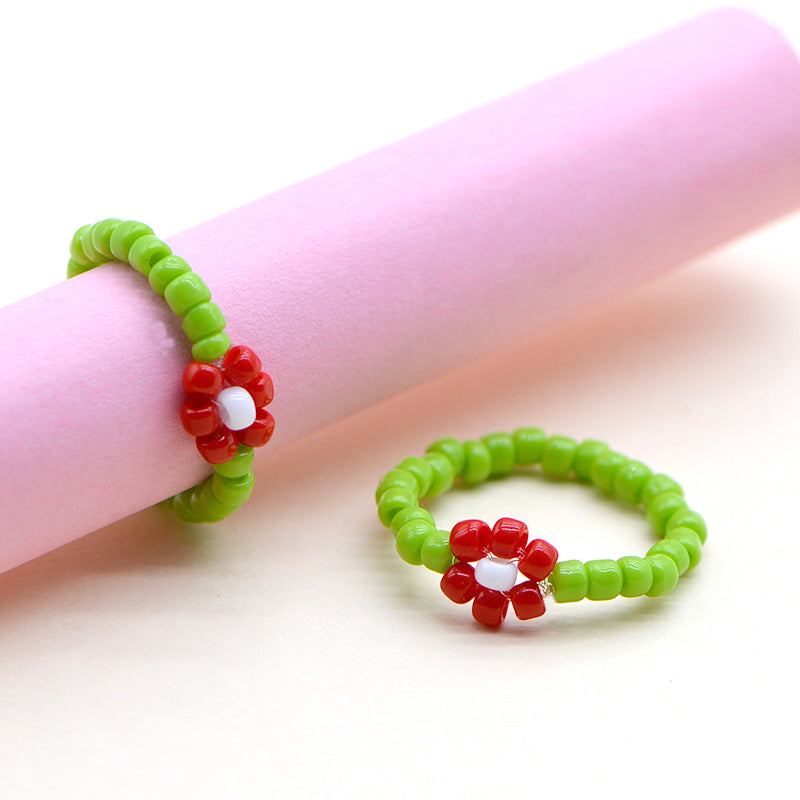 Handmade Ya Woven Little Flower Fresh Ring