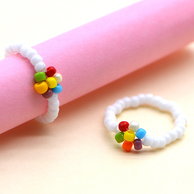 Handmade Ya Woven Little Flower Fresh Ring