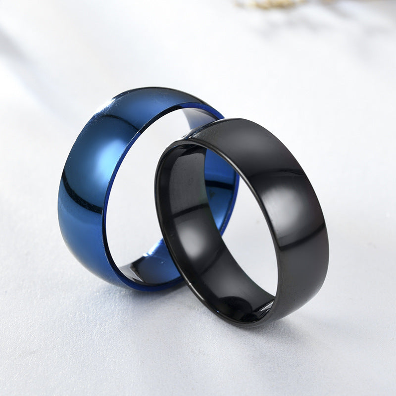 Outside Ball Gold Glossy Stainless Steel Simple Rings