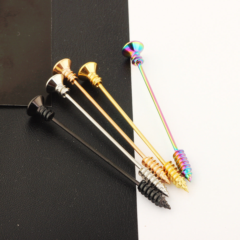 Screw Ear Extender Industrial Barbell Popular Personalized Double Straight Stud Earrings