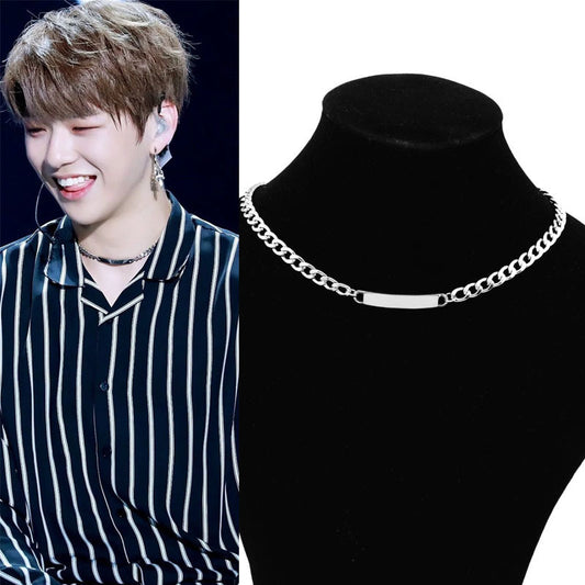 Daniel Curved Chain Clavicle Choker Stainless Steel Necklace
