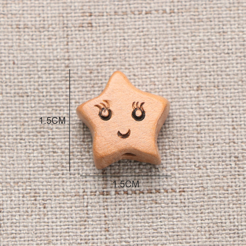 Boxwood Peach Small Star Moon Heart-shaped Auspicious Cloud Bracelet