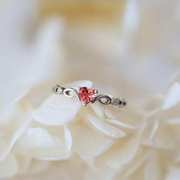 Women's Heart Copper Love Heart-shaped Zircon With Rings