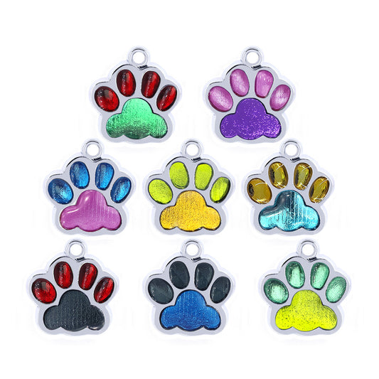 Dripping Oil Color Dog Footprints Brush Candy Pendants