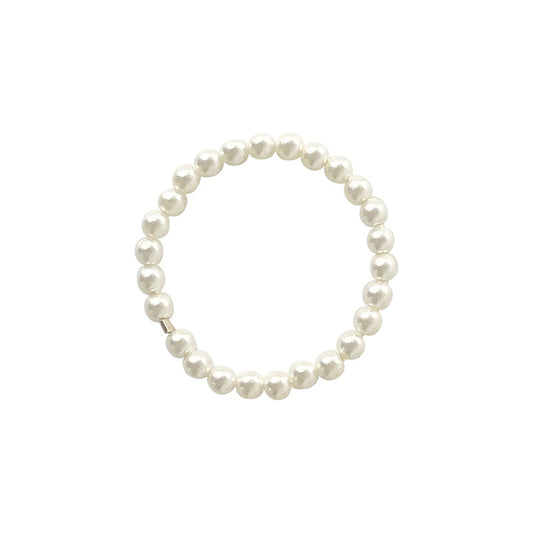 Design Simple Slim Small Pearl Gold Injection Female Ring