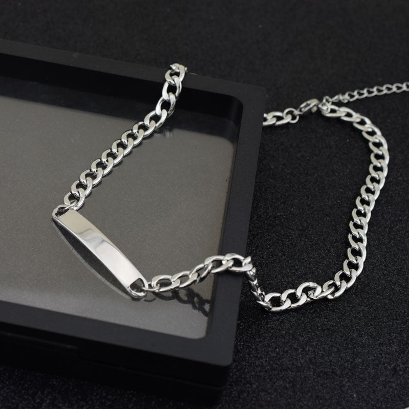 Daniel Curved Chain Clavicle Choker Stainless Steel Necklace