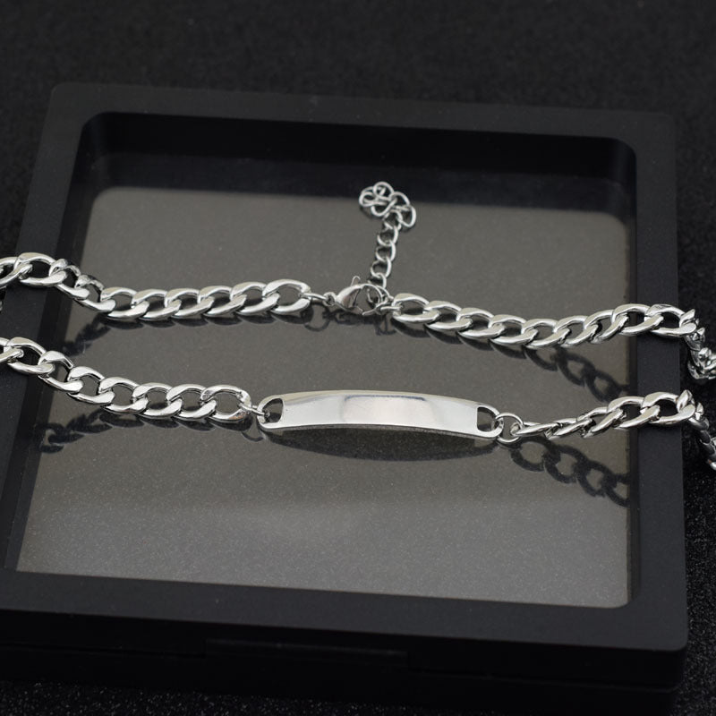 Daniel Curved Chain Clavicle Choker Stainless Steel Necklace
