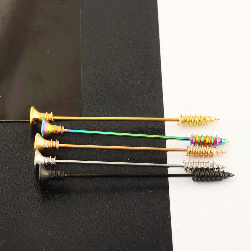 Screw Ear Extender Industrial Barbell Popular Personalized Double Straight Stud Earrings