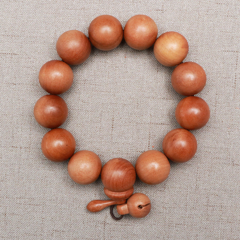 Peach Wood Mantra Buddha Beads Proverbs Bracelet